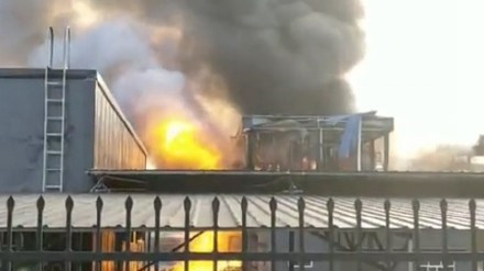 Hiện trường vụ nổ. (Ảnh: THX/TTXVN)