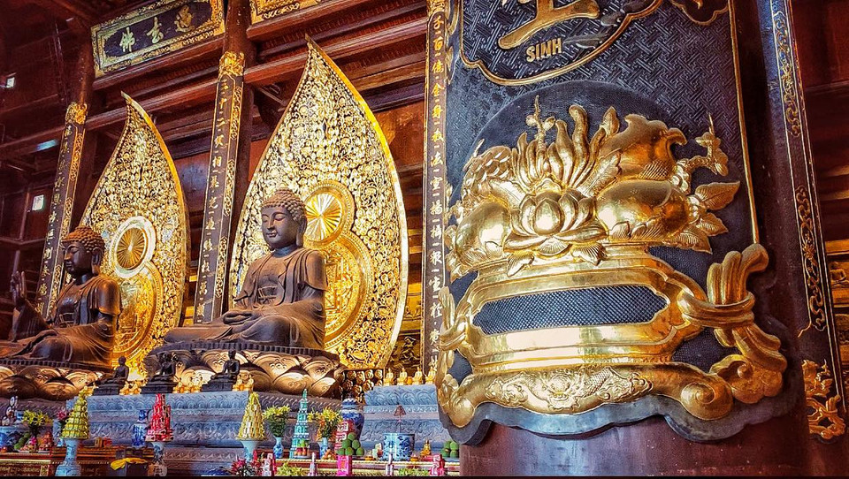 Các chi tiết đều được mạ vàng. (Ảnh: Xuân Mai/Vietnam+)