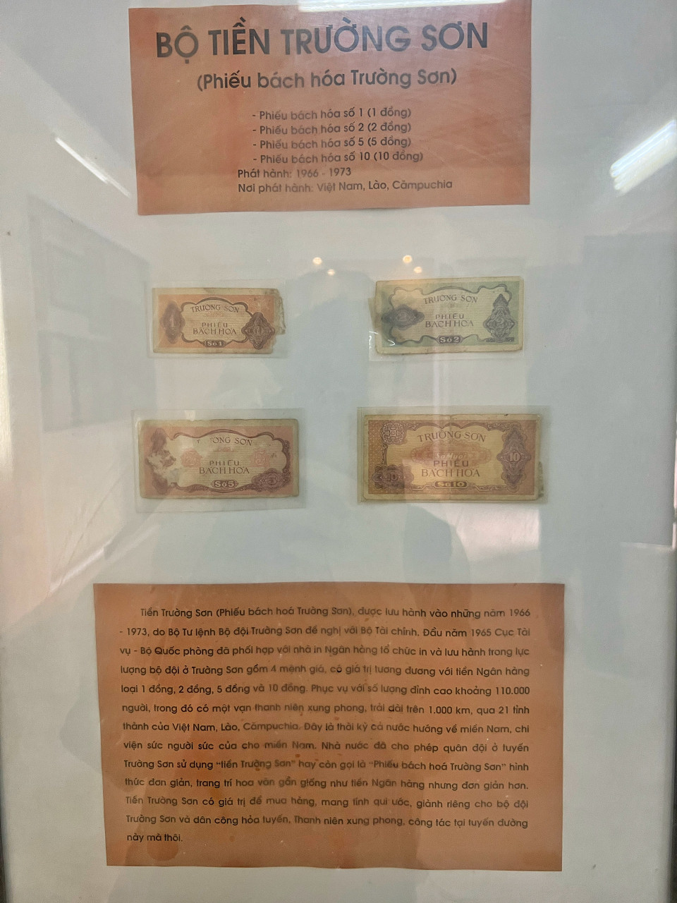 Bộ tiền Trường Sơn phát hành năm 1966-1973 dưới hình thức phiếu bách hóa. (Ảnh: Mai Mai/Vietnam+)