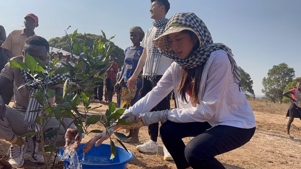 Bởi lẽ, ở vùng đất sa mạc vốn khô cằn này, cam được xem là loại cây vô cùng quý hiếm. (Ảnh: CTV/Vietnam+)