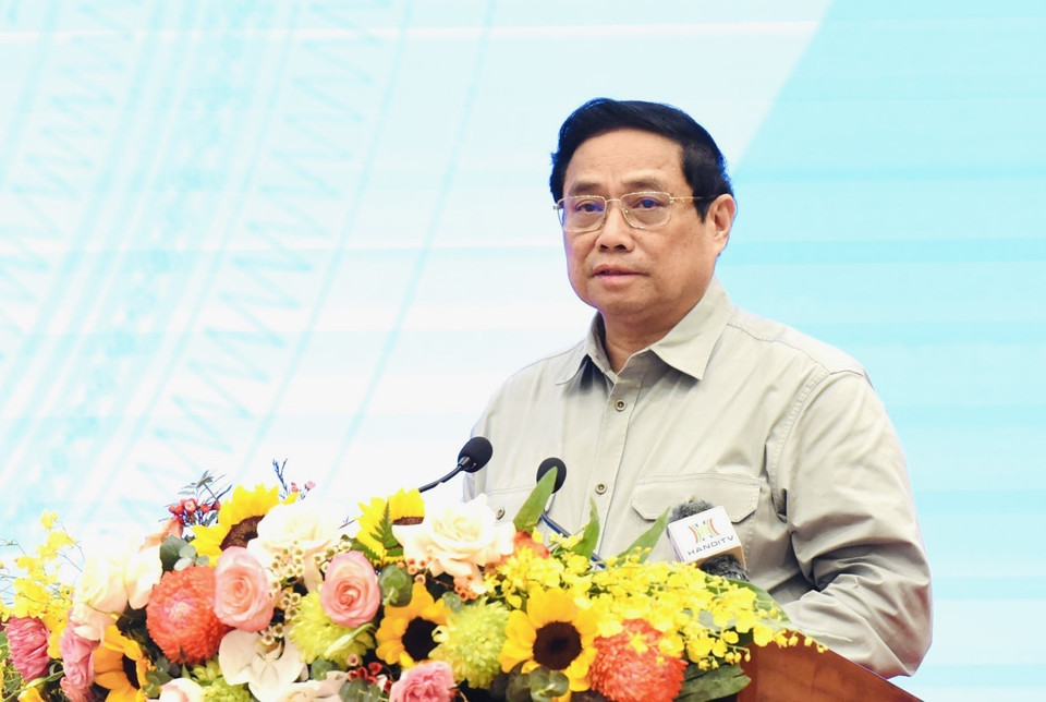 Thủ tướng Phạm Minh Chính phát biểu chỉ đạo tại Hội nghị. (Ảnh: Dương Giang/TTXVN)