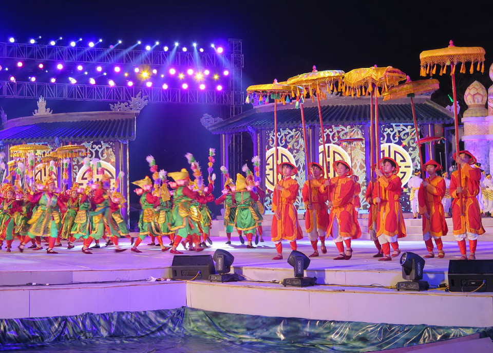 Một tiết mục biểu diễn trong lễ khai mạc. (Ảnh: Quốc Việt/Vietnam+)