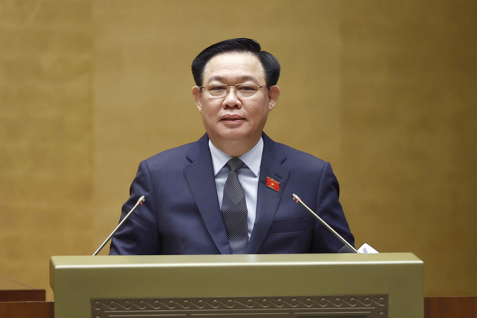 Chủ tịch Quốc hội Vương Đình Huệ phát biểu khai mạc. (Ảnh: Doãn Tấn/TTXVN)