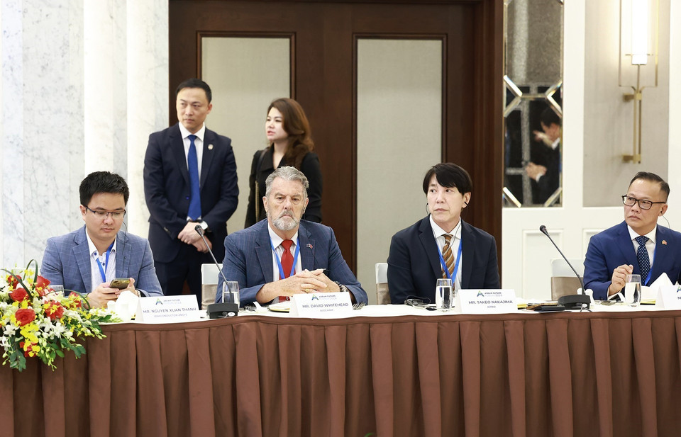 Lãnh đạo doanh nghiệp ASEAN và các đối tác tham dự tọa đàm. (Ảnh: Dương Giang/TTXVN)