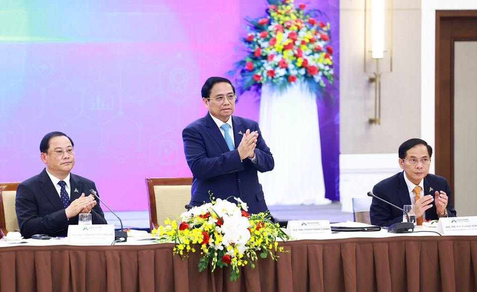 Thủ tướng Phạm Minh Chính tham dự Tọa đàm với doanh nghiệp ASEAN và đối tác. (Ảnh: Dương Giang/TTXVN)