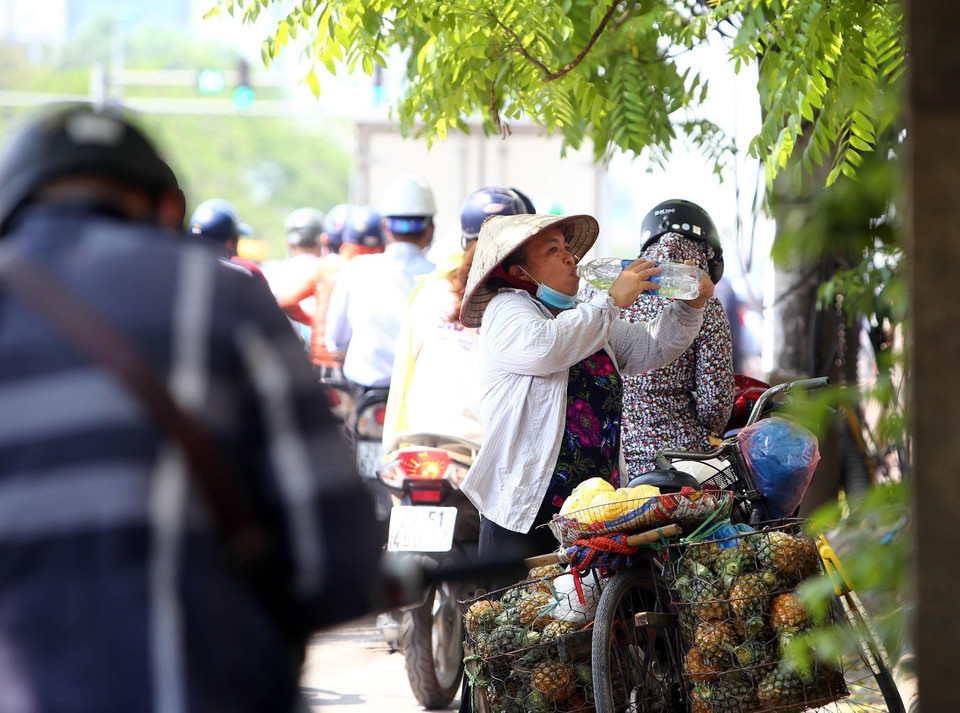 Người bán rong trên đường Lê Duẩn (Hà Nội). (Ảnh: Danh Lam/TTXVN)