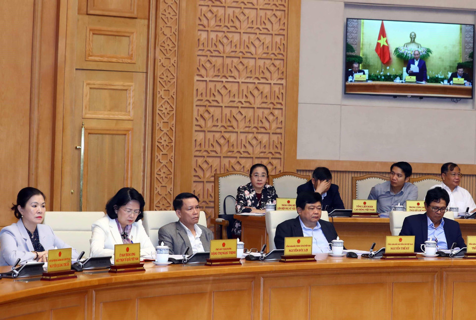 Các thành viên Chính phủ và khách mời tham dự phiên họp. (Ảnh: Thống Nhất/TTXVN)