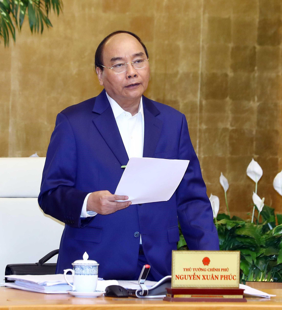 Thủ tướng Nguyễn Xuân Phúc phát biểu. (Ảnh: Thống Nhất/TTXVN)