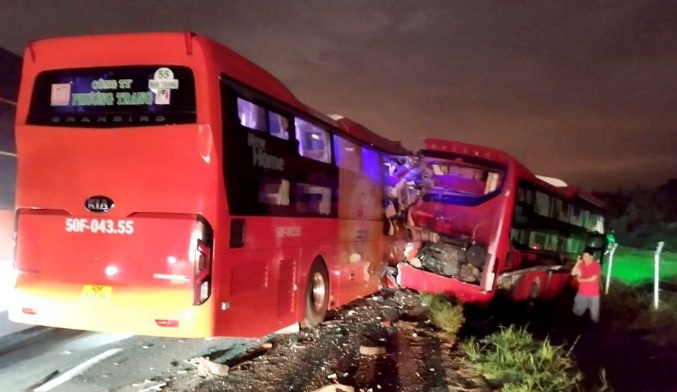 Hiện trường vụ tai nạn. (Ảnh TTXVN phát)