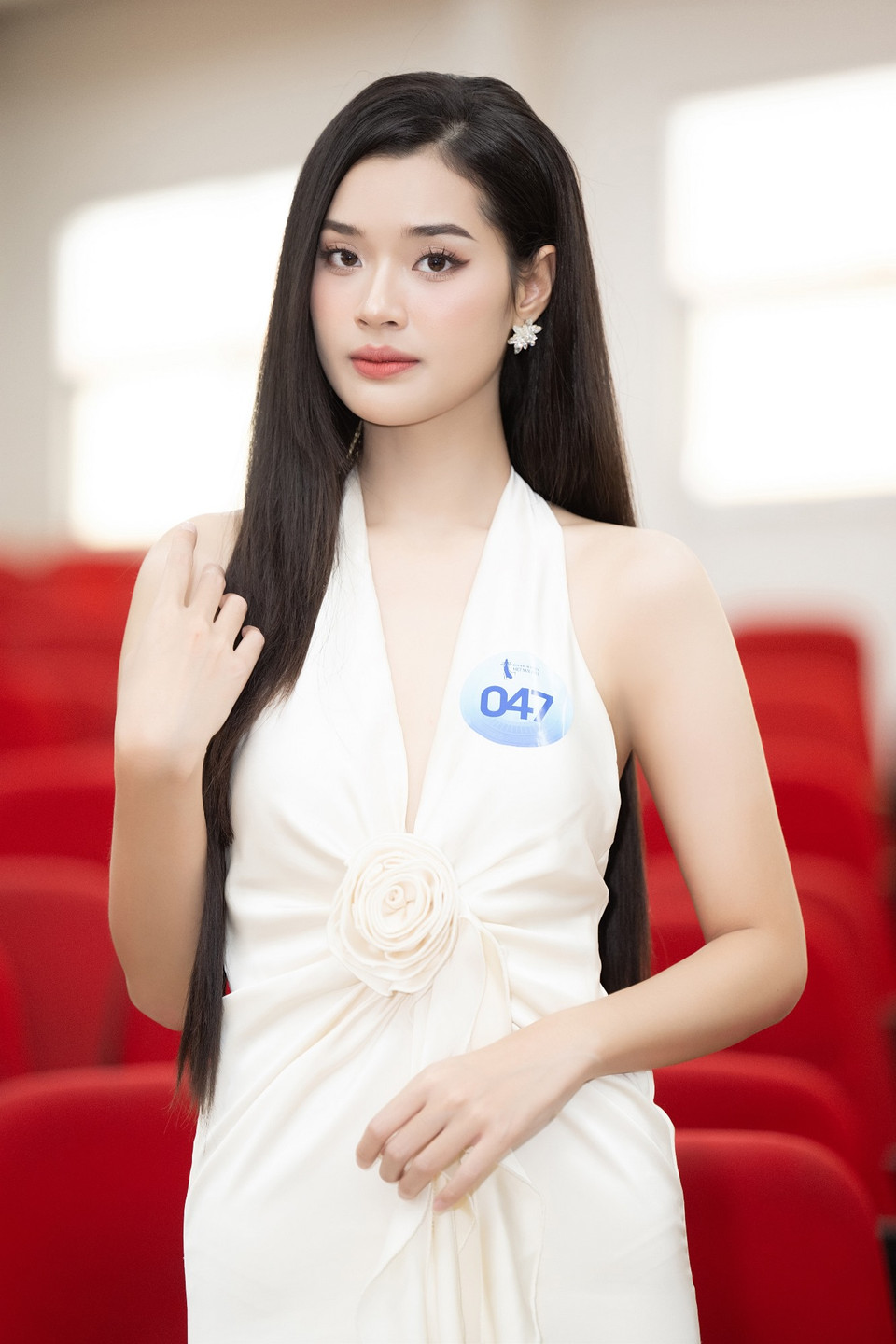 Thí sinh Bùi Thị Anh Đào đến từ Hòa Bình. (Ảnh: CTV/Vietnam+)