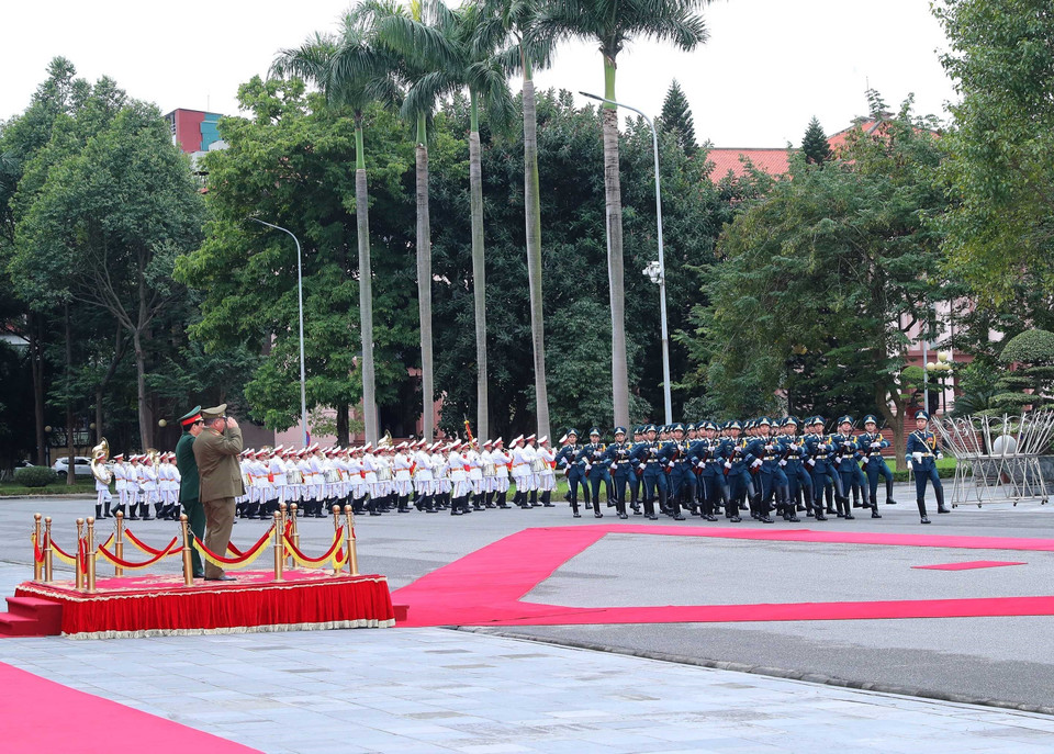 Quang cảnh lễ đón. (Ảnh: Trọng Đức/TTXVN)