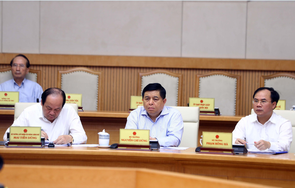 Các thành viên chính phủ tham dự phiên họp. (Ảnh: Thống Nhất/TTXVN)