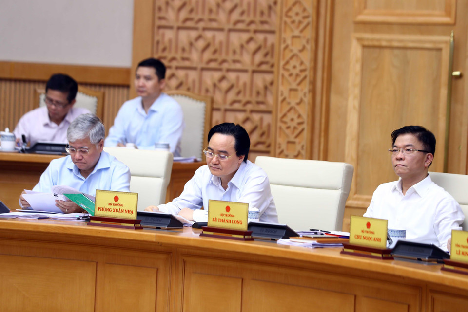 Các thành viên chính phủ tham dự phiên họp. (Ảnh: Thống Nhất/TTXVN)