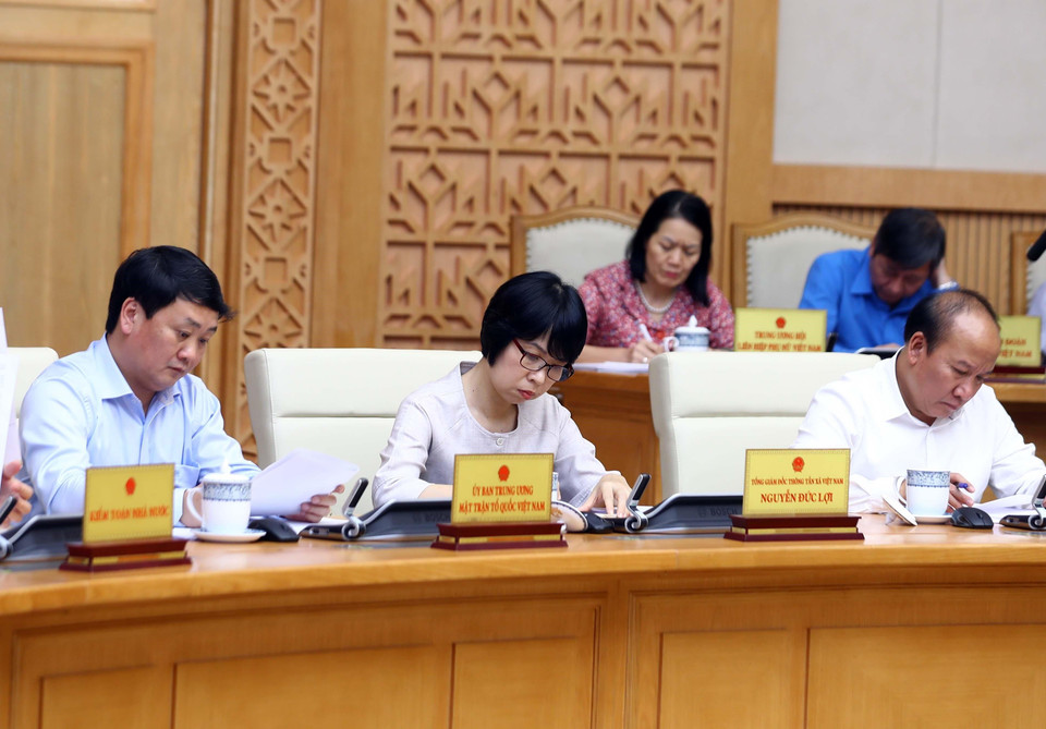 Các thành viên chính phủ tham dự phiên họp. (Ảnh: Thống Nhất/TTXVN)