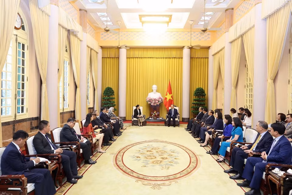 Chủ tịch nước Tô Lâm tiếp Đại sứ các nước ASEAN. (Ảnh: Nhan Sáng/TTXVN)