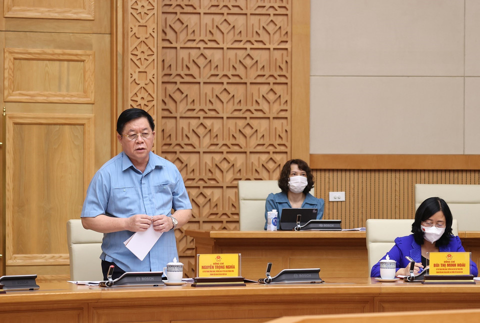 Bí thư Trung ương Đảng, Trưởng Ban Tuyên giáo Trung ương Nguyễn Trọng Nghĩa phát biểu. (Ảnh: Dương Giang/TTXVN)