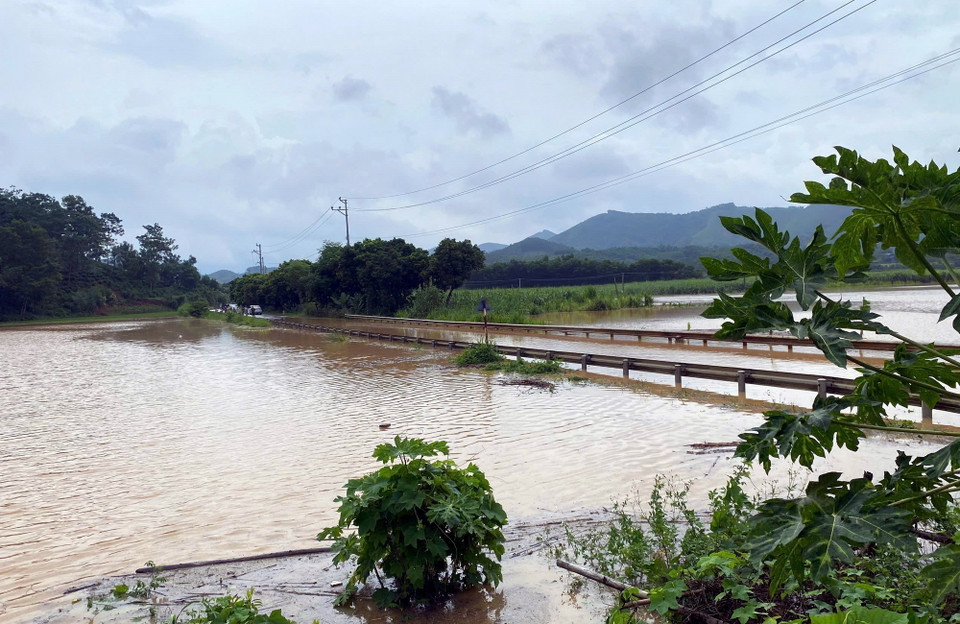 Ngập úng tại xã Thượng Ấm, huyện Sơn Dương, tỉnh Tuyên Quang. (Ảnh: TTXVN phát)
