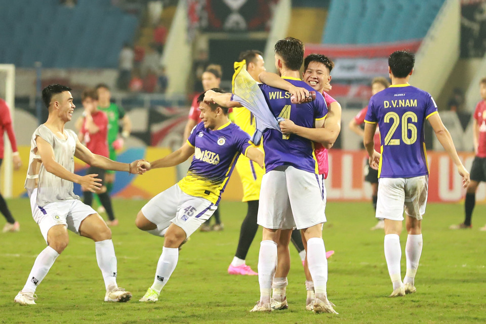 Giành chiến thắng 2-1 trước Urawa Reds và biến đối thủ thành cựu vương tại đấu trường châu lục, Hà Nội FC đã có lời chia tay đẹp với AFC Champions League 2023/24. (Ảnh: Việt Anh/Vietnam+)