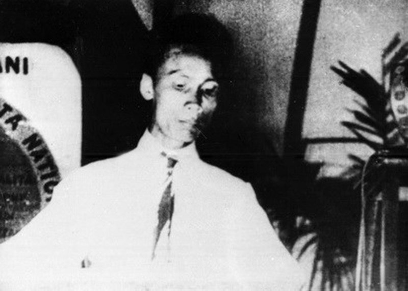 Đồng chí Nguyễn Ái Quốc phát biểu tại Đại hội Quốc tế Cộng sản lần thứ 5, họp từ 17/6-8/7/1924 ở Moskva với tư cách là đại biểu của Bộ thuộc địa Đảng Cộng sản Pháp. (Ảnh: Tư liệu/TTXVN phát)