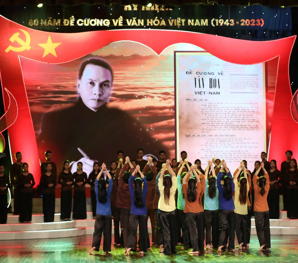 Kỷ niệm 80 năm ra đời Đề cương về Văn hóa Việt Nam. (Ảnh: Thanh Tùng/TTXVN)