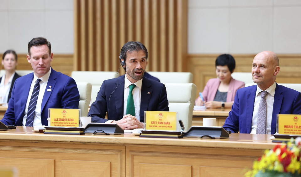 Đại diện các doanh nghiệp Hà Lan tham dự buổi tiếp. (Ảnh: Dương Giang/TTXVN)