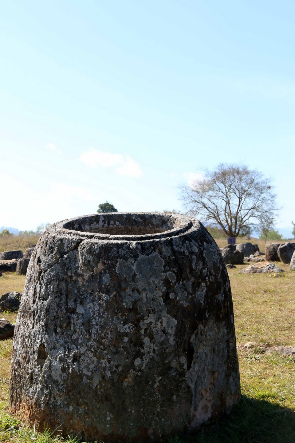 Ngay đến cả chất liệu làm ra các chum này cũng gây tranh cãi. Một số người cho rằng, chúng được làm từ đá vôi, số khác lại nói chúng được làm từ đá ong và đá cẩm thạch trộn lẫn những nguyên liệu đặc biệt nào đó thời cổ đại, nay đã thất truyền. (Ảnh: Phạm Kiên/Vietnam+)