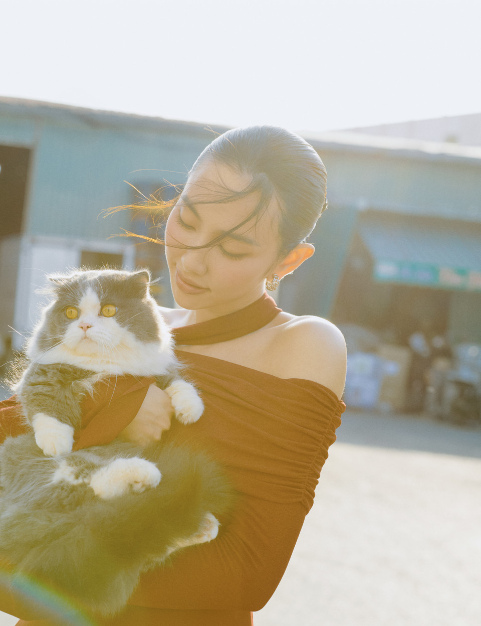 Những hình ảnh giản dị nhưng đậm chất nghệ thuật thông qua màu sắc, bố cục cùng những “bạn diễn” như tò he, người tập dưỡng sinh buổi sáng, xe máy, kho hàng... (Ảnh: CTV/Vietnam+)