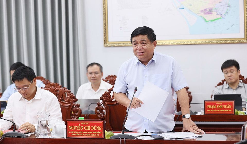 Bộ trưởng Bộ Kế hoạch và Đầu tư Nguyễn Chí Dũng phát biểu. (Ảnh: Dương Giang/TTXVN)