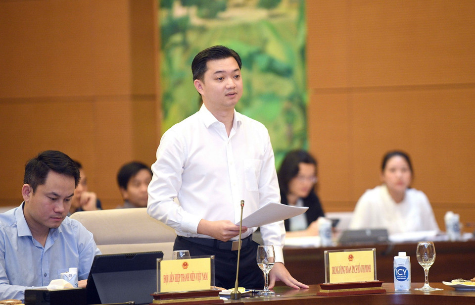 Bí thư Trung ương Đoàn Thanh niên Cộng sản Hồ Chí Minh, Chủ tịch Hội Sinh viên Việt Nam Nguyễn Minh Triết phát biểu. (Ảnh: Doãn Tấn/TTXVN)