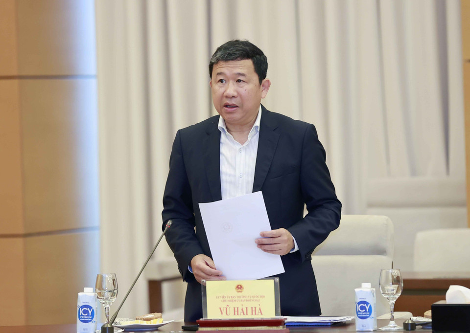 Chủ nhiệm Ủy ban Đối ngoại của Quốc hội Vũ Hải Hà phát biểu. (Ảnh: Doãn Tấn/TTXVN)