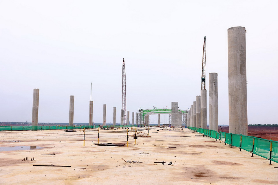 Công trường thi công dự án Cảng Hàng không Quốc tế Long Thành. (Ảnh: Dương Giang/TTXVN)