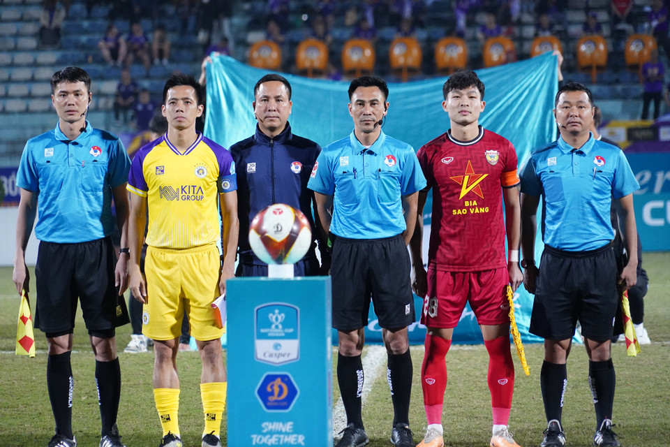 Tối 12/3, Hà Nội FC tiếp đón Hồng Lĩnh Hà Tĩnh trên sân nhà Hàng Đẫy ở trận đấu thuộc khuôn khổ Vòng 1/8 Cúp Quốc gia 2023/24. (Ảnh: Việt Anh/Vietnam+)