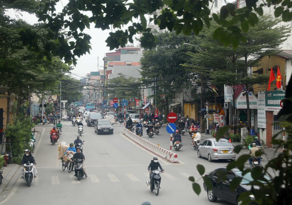 Phố Khâm Thiên ngày nay, nơi đây gần như bị phá hủy hoàn toàn bởi B-52 ném bom tối 26/12/1972. (Ảnh: Hoàng Hiếu/TTXVN)