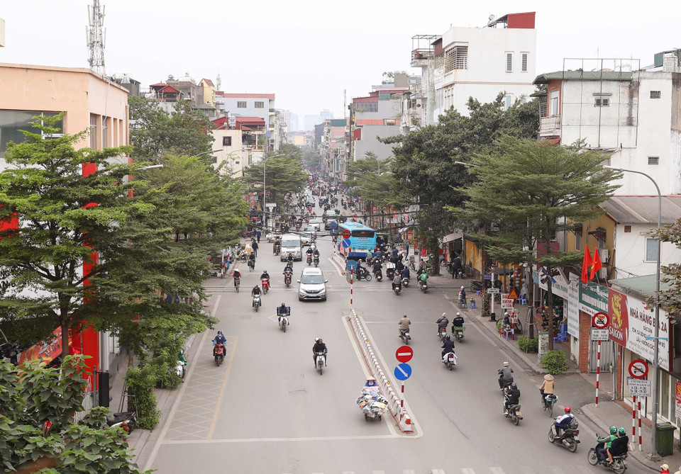Phố Khâm Thiên ngày nay, nơi đây gần như bị phá hủy hoàn toàn bởi B-52 ném bom tối 26/12/1972. (Ảnh: Hoàng Hiếu/TTXVN)