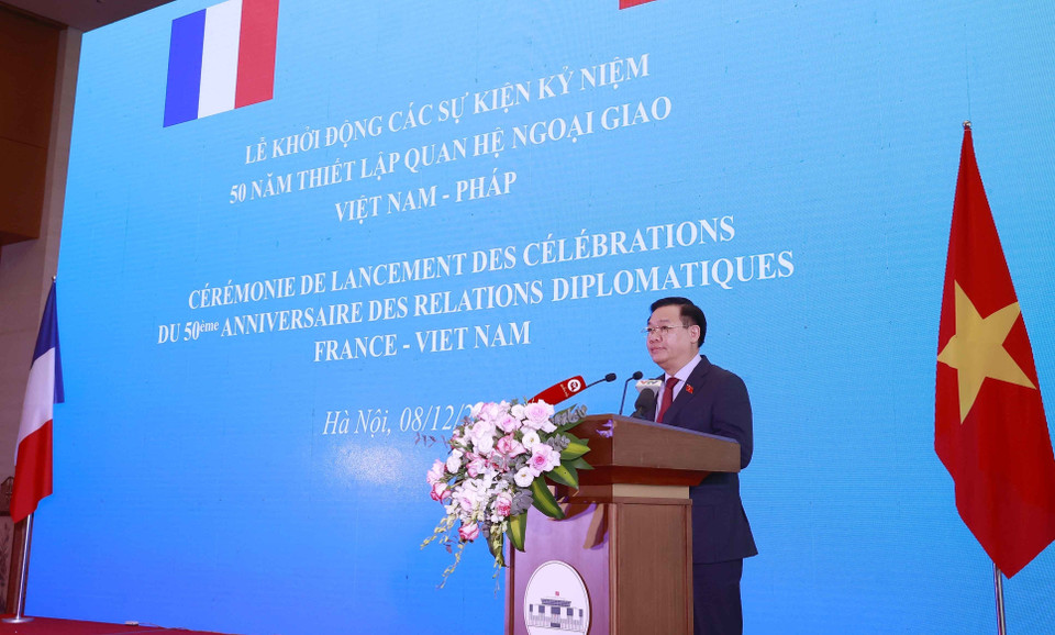 Chủ tịch Quốc hội Vương Đình Huệ phát biểu. (Ảnh: Doãn Tấn/TTXVN)