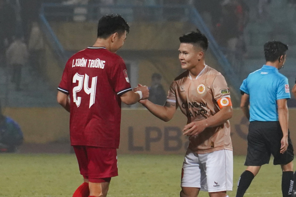 Chung cuộc, Công an Hà Nội để đội khách Hà Tĩnh ra về với một điểm sau trận hòa 1-1 trên sân Hàng Đẫy. (Ảnh: Việt Anh/Vietnam+)