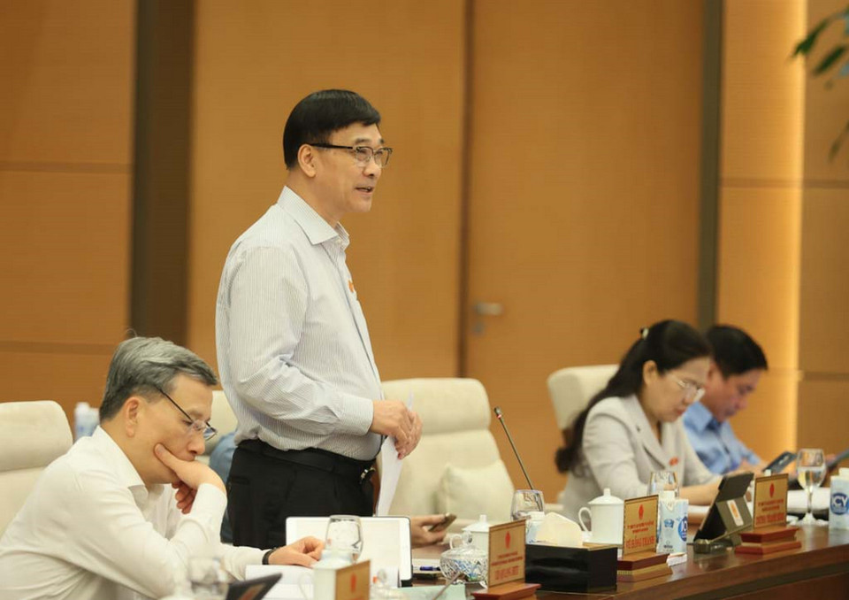 Chủ nhiệm Ủy ban Kinh tế của Quốc hội Vũ Hồng Thanh phát biểu. (Ảnh: An Đăng/TTXVN)