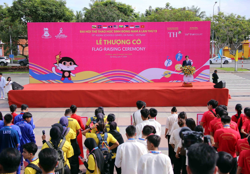 Quang cảnh Lễ Thượng cờ. (Ảnh: Trần Lê Lâm/TTXVN)