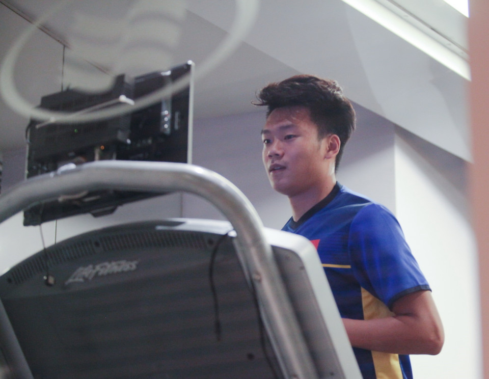 Trung vệ Thành Chung. (Ảnh: Hoàng Linh/TTXVN)