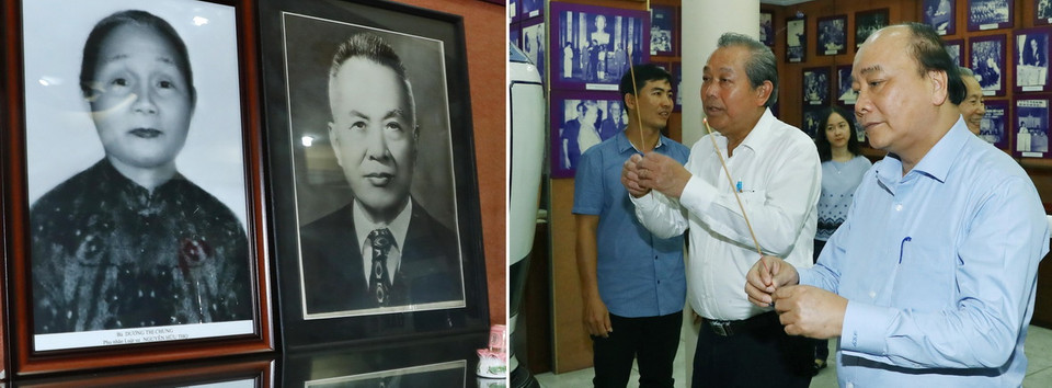 Thủ tướng Nguyễn Xuân Phúc đến thắp hương tưởng nhớ Quyền Chủ tịch nước, Luật sư Nguyễn Hữu Thọ. (Ảnh: Thống Nhất/TTXVN)