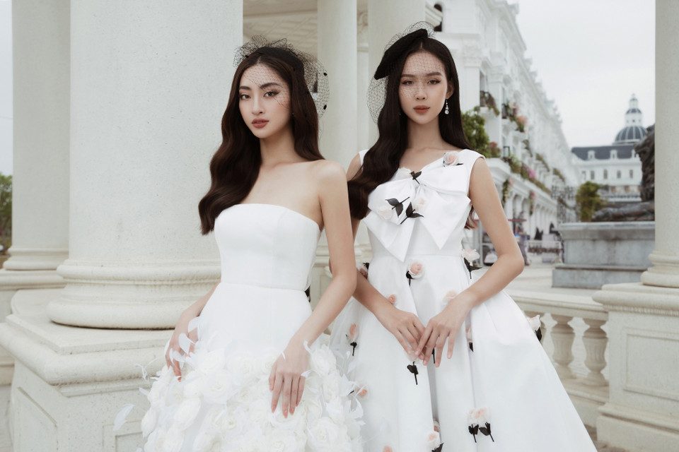 Hoa hậu Lương Thùy Linh vừa cùng Người đẹp Thời trang Lê Nguyễn Bảo Ngọc của Miss World Vietnam 2022 thực hiện bộ ảnh đậm nét châu Âu. (Ảnh: CTV/Vietnam+)