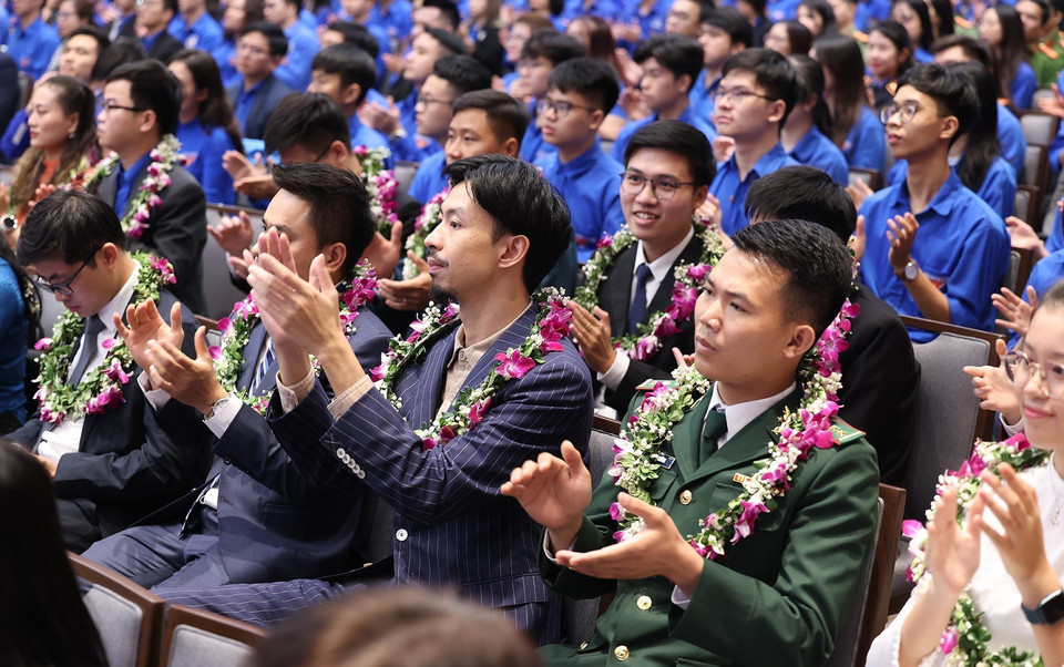Các đại biểu thanh niên tham dự đối thoại. (Ảnh: Dương Giang/TTXVN)