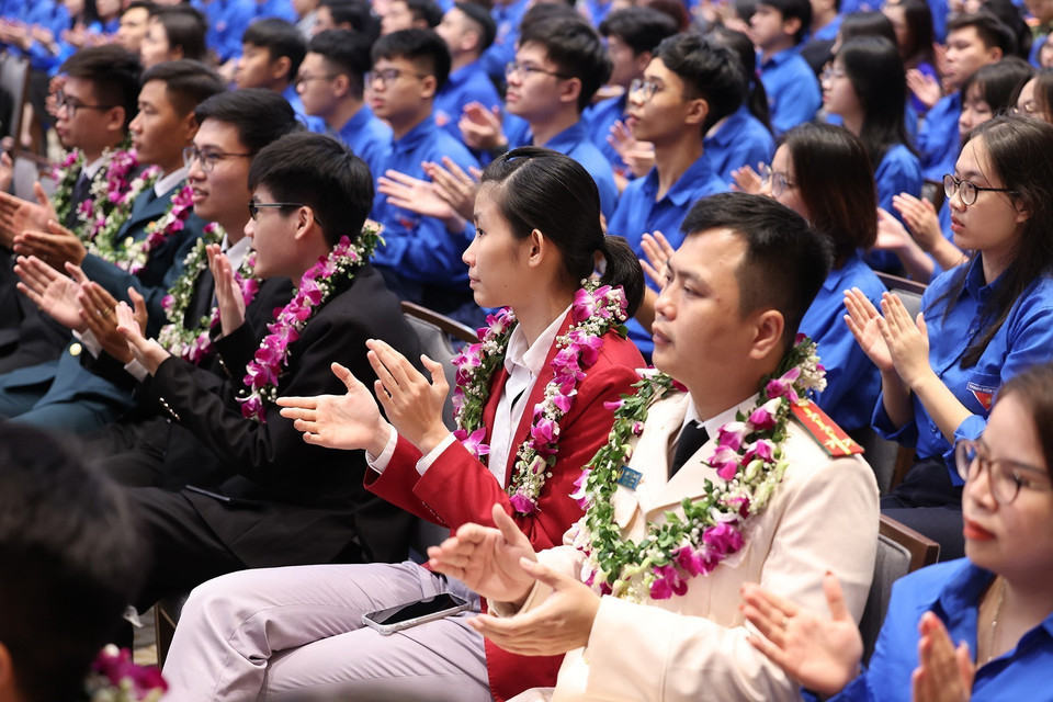 Các đại biểu thanh niên tham dự đối thoại. (Ảnh: Dương Giang/TTXVN)