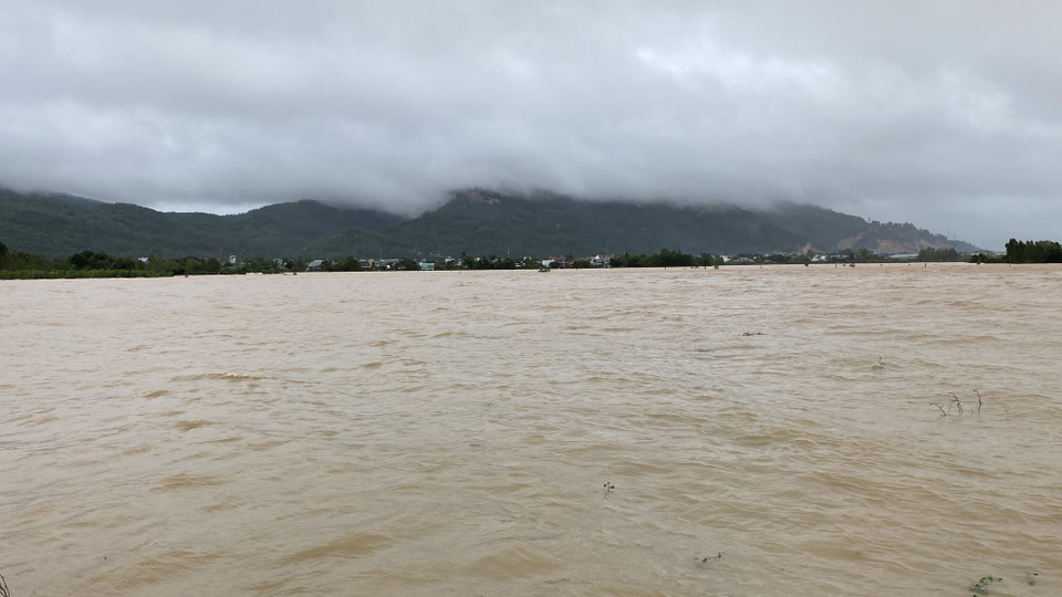 Nhiều khu vực tại thành phố Quy Nhơn, tỉnh Bình Định bị ngập trong nước lũ. (Ảnh: Tường Quân/TTXVN)