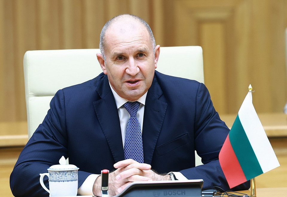 Tổng thống Cộng hòa Bulgaria Rumen Radev phát biểu. (Ảnh: Dương Giang/TTXVN)