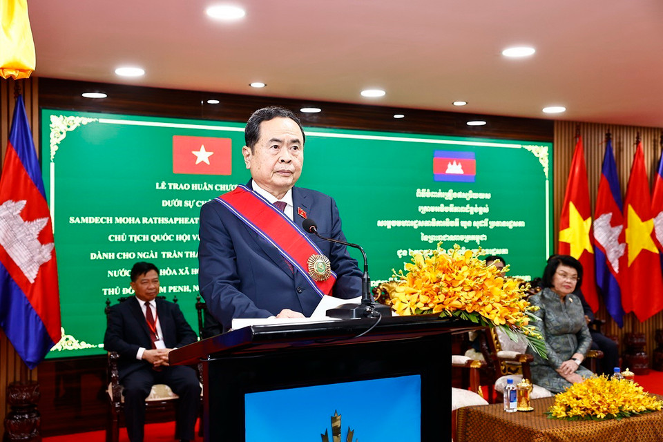 Chủ tịch Quốc hội Trần Thanh Mẫn phát biểu. (Ảnh: Doãn Tấn/TTXVN)