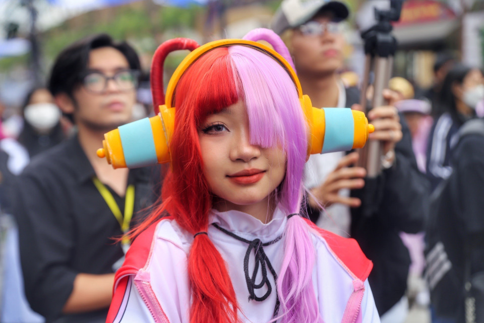 Một bạn trẻ trong bộ trang phục cosplay các nhân vật truyện tranh Nhật Bản. (Ảnh: Tuấn Đức/TTXVN)