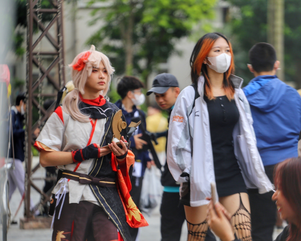 Các bạn trẻ với những bộ trang phục cosplay các nhân vật truyện tranh Nhật Bản. (Ảnh: Tuấn Đức/TTXVN)