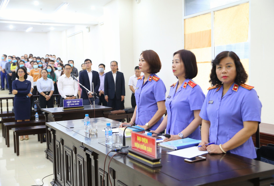 Đại diện Viện kiểm sát nhân dân thành phố Hà Nội tại buổi tuyên án các bị cáo. (Ảnh: Doãn Tấn/TTXVN)