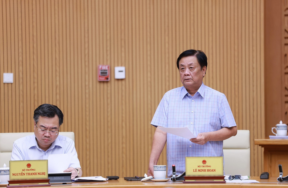 Bộ trưởng Bộ Nông nghiệp và Phát triển Nông thôn Lê Minh Hoan phát biểu. (Ảnh: Dương Giang/TTXVN)